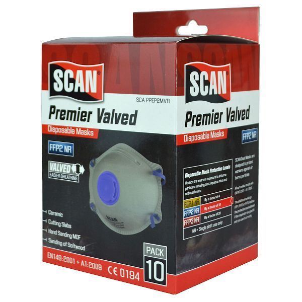 Picture of Fold Flat Dust Mask   FFP2 ValvedScan Box 10