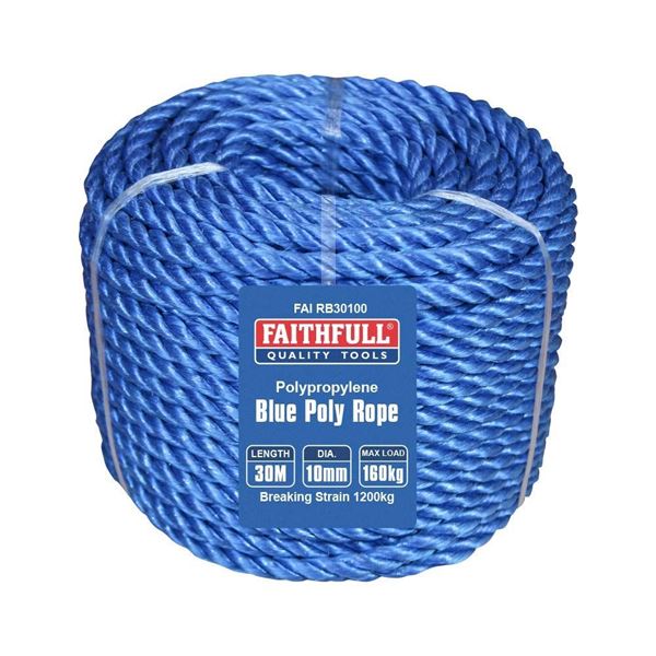 Picture of 30 mt 10mm Blue Poly Rope